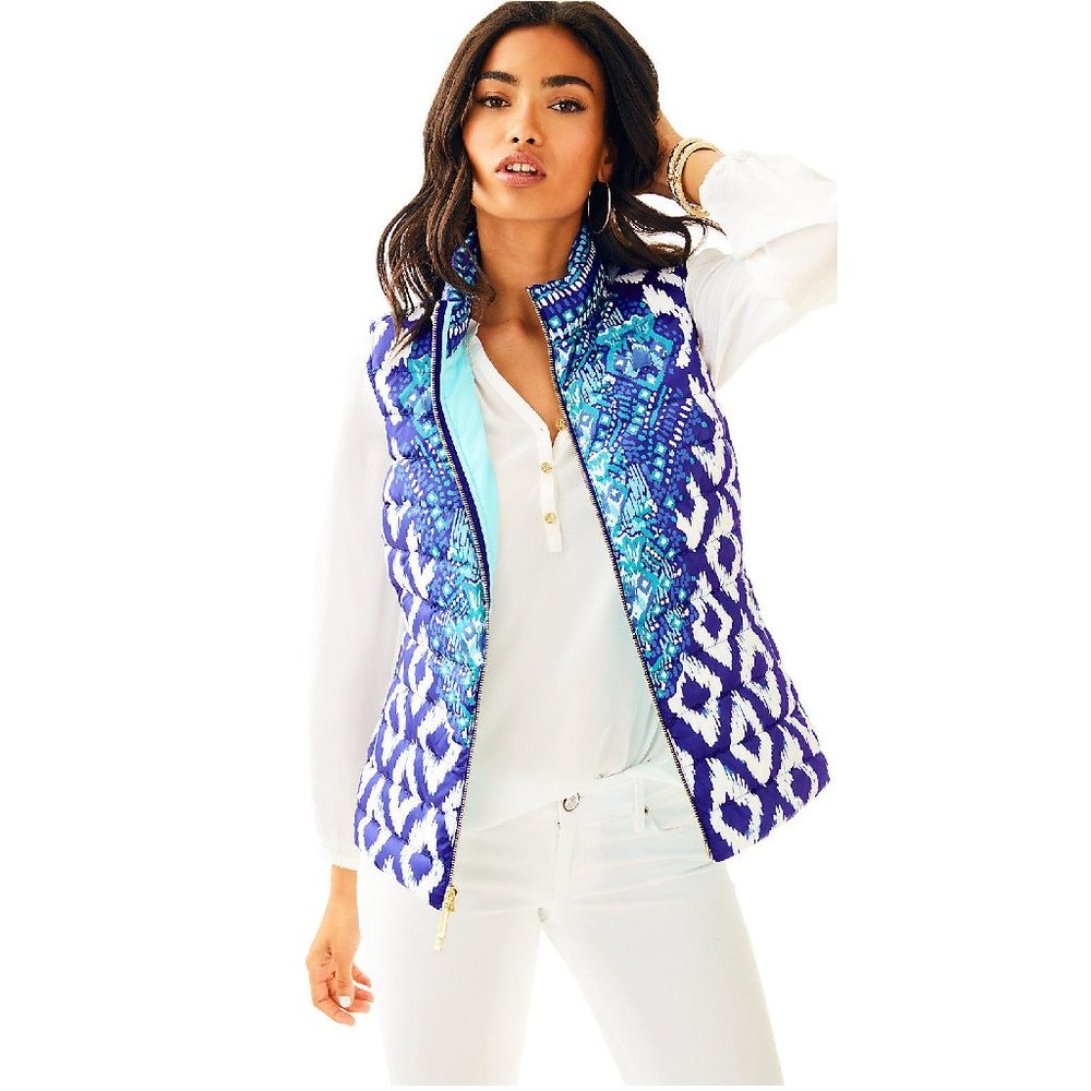 Lilly Pulitzer Essia Masterpiece Puffer Vest - S - NWT